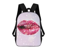 sinyumoney Sparkling Lip Art Print Children's School Backpack 3D Printed for Kids Travel Rucksacks Book Bags for Boys Elementary School Students 17inch