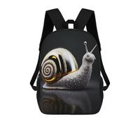 sinyumoney Sparkling Silver Snail Rucksack Fashion Stationery Backpack Waterproof Casual Daypacks for Men, Women & Teenage Boys 17inch