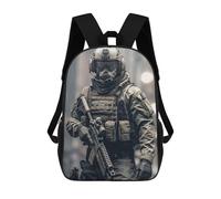 sinyumoney Special Force Soldier Low Kids School Backpack School Bag 3D Printed School Bag for Boys Elementary And Middle School Students 17inch