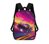 sinyumoney Speeding Sports Car Artwork -1 Children's Backpacks 17inch School Backpack 3D Printed Bag Bookbag for Kids Travel Rucksacks Boy Girl Book Bags Kids School Bag