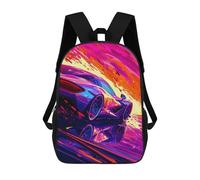 sinyumoney Speeding Sports Car Artwork -2 Children's Backpacks School Backpack 3D Printed for Kids Travel Rucksacks Book Bags Kids 17inch School Bag