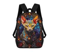 sinyumoney Sphynx Cat Colorful 3D Printed Children's School Backpack for Kids High Capacity Travel Rucksacks Book Bags Kids School Bag Back Pack 17inch