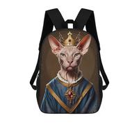 sinyumoney Sphynx Cat King Backpack School Bag Lightweight Schoolbag Dayback Bookbag College for Men/Women 17inch