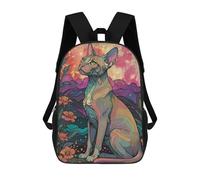 sinyumoney Sphynx Cat Under The Moon School Backpack Business Laptop Rucksack Bag Unisex Casual Daypack for Men/Women 17inch