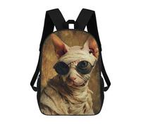 sinyumoney Sphynx Cat with Sunglasses-1 Backpack School Bag Rucksack Casual Daypacks School Work Travel Bag for Teenage Girls Boys Women Men 17inch