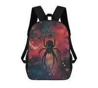sinyumoney Spider Silhouette Galaxy Backpack 3D Printed Children's School Backpack for Kids High Capacity Travel Rucksacks Book Bags Kids School Bag Back Pack 17inch