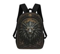 sinyumoney Spiked Lion Head - Royal Gothic Beast Poster Children's 17 Inch School Backpack 3D Printed Casual Daypacks for Kids Travel Rucksacks Book Bags Kids School Bag