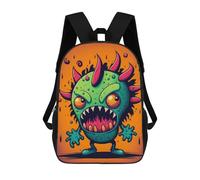sinyumoney Spiky Monster Illustration Kids Backpack,School Backpack Kids School Bag 3D Printed Cartoon Large Capacity Backpack for Kids Boys And Girls 17inch