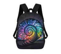 sinyumoney Spiral Time Children's 17 Inch School Backpack 3D Printed Cool Knapsack for Kids Travel Rucksacks Book Bags Kids School Bag