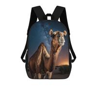 sinyumoney Spirit Animal Camel 3D Printed Children's School Backpack for Kids High Capacity Travel Rucksacks Book Bags Kids School Bag Back Pack 17inch