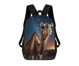 sinyumoney Spirit Animal Camel 3D Printed Children's School Backpack for Kids High Capacity Travel Rucksacks Book Bags Kids School Bag Back Pack 17inch