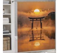 sinyumoney Spirit in The Stillness Anti-Mould Proof Resistant Thicken Durable Polyester Bathroom Decor Curtains for Bathroom with Hooks 69.69x70.87Inch（177x180cm）