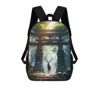 sinyumoney Spirit of The Forest Children's School Backpack 3D Printed for Kids Travel Rucksacks Book Bags for Boys Elementary School Students 17inch