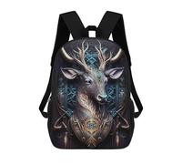 sinyumoney Spiritual Cosmic Deer Backpack School Bag Lightweight Airport College Students Back Pack for School/Work/Travel 17inch