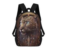 sinyumoney Spiritual Cosmic Leopard 3D Printed 17 Inch School Backpack Casual Children's Backpacks 3D Printed for Boys Elementary And Middle