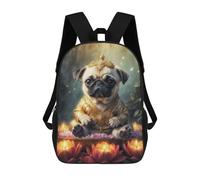 sinyumoney Spiritual Pug Backpack School Bag Daypacks Business Backpack Water Resistant Bookbag for Men/Women 17inch