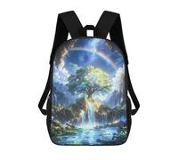 sinyumoney Spiritual Rainbow Tree School Bag Bookbag 3D Printed Children's Backpacks for Kids Boy Girl Book Bags Kids School Bag Travel Rucksacks 17inch