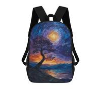 sinyumoney Spiritual Starry Night Backpack School Bag Backpack For Girls Boys Backpacks Large Capacity Kids Backpack Lightweight School Bags For Kids Students 17inch