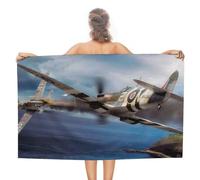 sinyumoney Spitfire Vs Bf109 Beach Towels Adults Water Absorbent Bathroom Towels Large for Men Women Body Cleaning And Massage 130x80cm