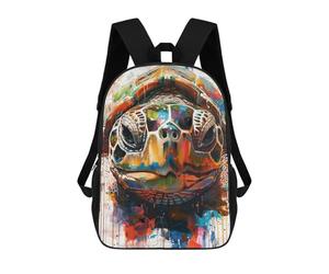 sinyumoney Splash Watercolor Turtle School Bags Lightweight Casual Daypack School Backpacks for School/Work/Travel 17inch
