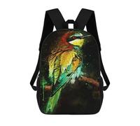 sinyumoney Splatter Birds Watercolor Backpack 3D Printed Children's School Backpack for Kids High Capacity Travel Rucksacks Book Bags Kids School Bag Back Pack 17inch