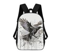 sinyumoney Splatter Crow School Backpack School Bags For Girls Boys Backpack With Pocket Fashion School Bag Kids Backpack 17inch