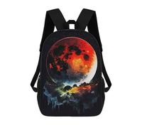 sinyumoney Splatter The Moon Kids' Backpack 3D Printing School Bag Boys Cool Daypacks Casual Knapsack Fun Back Bag for Kids And Teenager 17inch