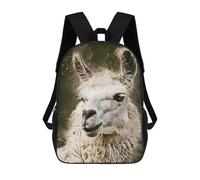 sinyumoney Splatter White Llama 3D Printed School Backpack Casual Children's Backpacks 3D Printed School Bag for Boys Elementary And Middle 17inch