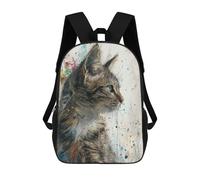 sinyumoney Splattered Whiskers Backpacks 3D Printed Kids School Backpack Outdoor Casual Daypack Fashion Casual Children Backpacks Cute Travel Bags 17inch