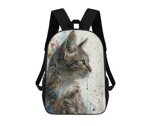 sinyumoney Splattered Whiskers School Backpack Large Water Resistant Laptop Backpack for Boys/Girls/Teenagers 17inch