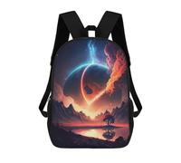 sinyumoney Split Of Planet Landscape Backpack School Bag Rucksack Casual Daypacks School Work Travel Bag for Girl, Teen Girls 17inch