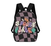 sinyumoney Spooky Babe Halloween Backpacks Kids Student Schoolbag,3D Printed Backpacks,Elementary And Middle School Students Backpacks for Boys Girls 17inch