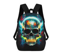 sinyumoney Spooky Children's School Backpack 3D Printed for Kids Travel Rucksacks Book Bags for Boys Elementary School Students 17inch