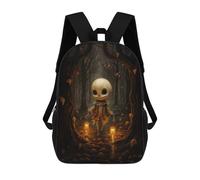 sinyumoney Spooky Forest Lantern Walk 3D Printed 17 Inch School Backpack Children's Backpacks 3D Printed Cool Knapsack for Boys Elementary And Middle