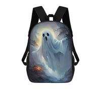 sinyumoney Spooky Ghost Scene 3D Printed Children's School Backpack for Kids High Capacity Travel Rucksacks 17 Inch Book Bags Kids