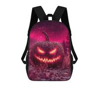 sinyumoney Spooky Glowing Pumpkin Children's Backpacks 17inch School Backpack 3D Printed Bag Bookbag for Kids Travel Rucksacks Boy Girl Book Bags Kids School Bag