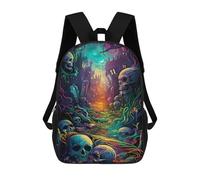 sinyumoney Spooky Halloween Poster Backpack School Bag Work Laptop Backpack Rucksack Bag for Boys/Girls/Teenagers 17inch