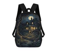 sinyumoney Spooky Haunted House Scene-2 Rucksack Rucksack Casual Daypacks School Work Travel Bag for Men, Women & Teenage Boys 17inch