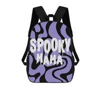 sinyumoney Spooky Mama Halloween School Backpack Fashion Stationery Backpack Waterproof Casual Daypacks for Teenage Girls Boys Women Men 17inch
