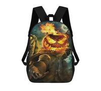 sinyumoney Spooky Pumpkin Head Backpack School Lightweight Airport College Students Back Pack for Girl, Teen Girls 17inch