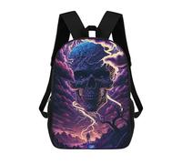 sinyumoney Spooky Skull Lightning Scene 17 Inch Kids Backpack Fashion Fun Backpack Book Bag for Boys And Teenager 3D Printed for Boys