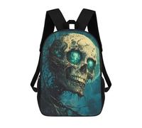 sinyumoney Spooky Skull with Glowing Eyes School Backpack 3D Printed Children's 17inch Backpacks Bag Bookbag for Kids Boy Girl Book Bags Kids School Bag Travel Rucksacks