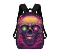 sinyumoney Spooky Skulls Halloween Decorations Backpack School Bag Lightweight Airport College Students Back Pack for School/Work/Travel 17inch