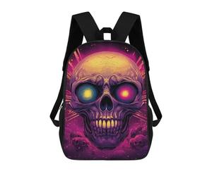 sinyumoney Spooky Skulls Halloween Decorations Backpack School Bag Lightweight Airport College Students Back Pack for School/Work/Travel 17inch