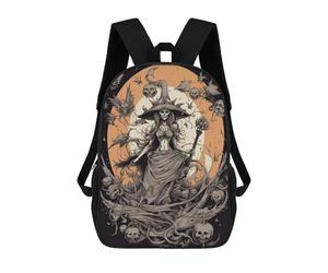 sinyumoney Spooky Witch Moonlit Night -1 Backpack School Lightweight Airport College Students Back Pack for Men, Women & Teenage Boys 17inch
