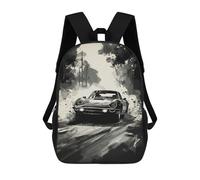 sinyumoney Sports Car Drifting Backpacks Kids Student Schoolbag,3D Printed Backpacks,Elementary And Middle School Students Backpacks for Boys Girls 17inch