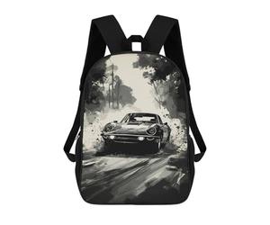 sinyumoney Sports Car Drifting Backpacks Kids Student Schoolbag,3D Printed Backpacks,Elementary And Middle School Students Backpacks for Boys Girls 17inch
