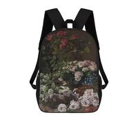 sinyumoney Spring Flowers by Monet Backpacks Kids School Backpack School Bag 3D Printed School Bag for Boys Elementary And Middle School Students 17inch
