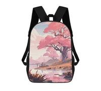 sinyumoney Spring Shoreline School Backpack Water Resistant Travel Backpack Computer Bag for Girls Boys Teenage 17inch
