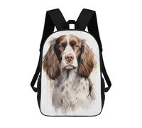 sinyumoney Springer Spaniel Portrait 3D Printed School Backpack Casual Children's Backpacks 3D Printed School Bag for Boys Elementary And Middle 17inch